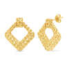 Athena Filigree Square Hoops in 9ct Yellow Gold Earrings Bevilles 