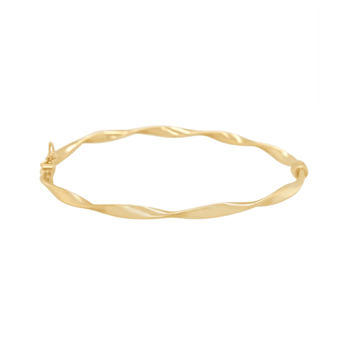 9ct Yellow Gold Twisted Oval Bangle Bevilles Jewellers 
