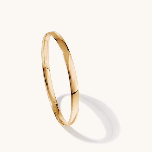 65mm Half Round Bangle in 9kt Yellow Gold Bangles Bevilles 