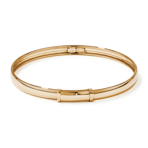 45mm 4.5mm Width Half Round Adjustable Bangle in 9kt Yellow Gold Bangles Bevilles 