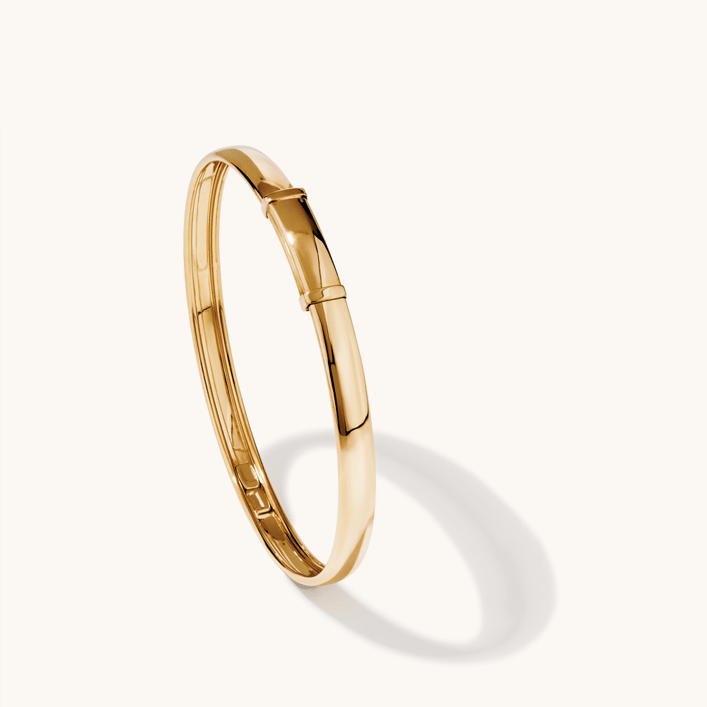 45mm 4.5mm Width Half Round Adjustable Bangle in 9kt Yellow Gold Bangles Bevilles 