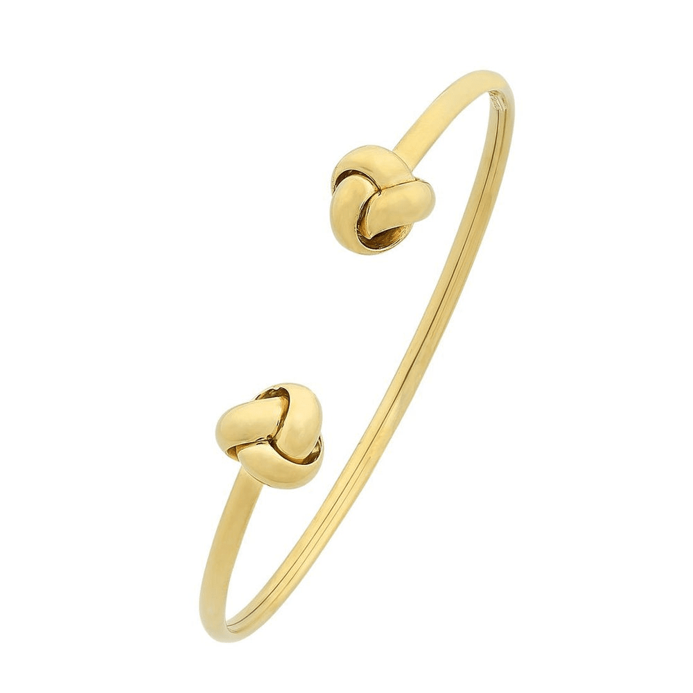 9kt Bonded Gold Silver Filled Love Knot Cuff Bangle Bangles Bevilles 