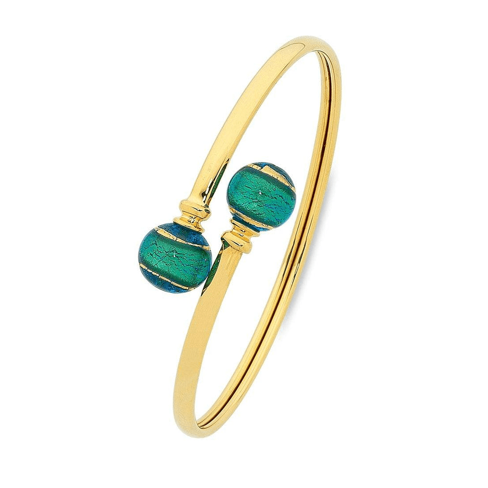 9ct Yellow Gold Silver Infused Cuff Bangle Bevilles Jewellers 