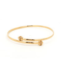 9kt Bonded Gold Silver Filled Cubic Zirconia Bangle Bangles Bevilles 