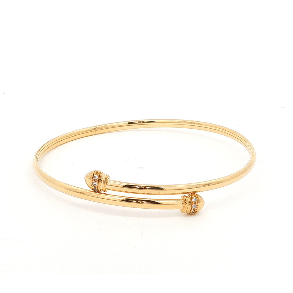 9kt Bonded Gold Silver Filled Cubic Zirconia Bangle Bangles Bevilles 