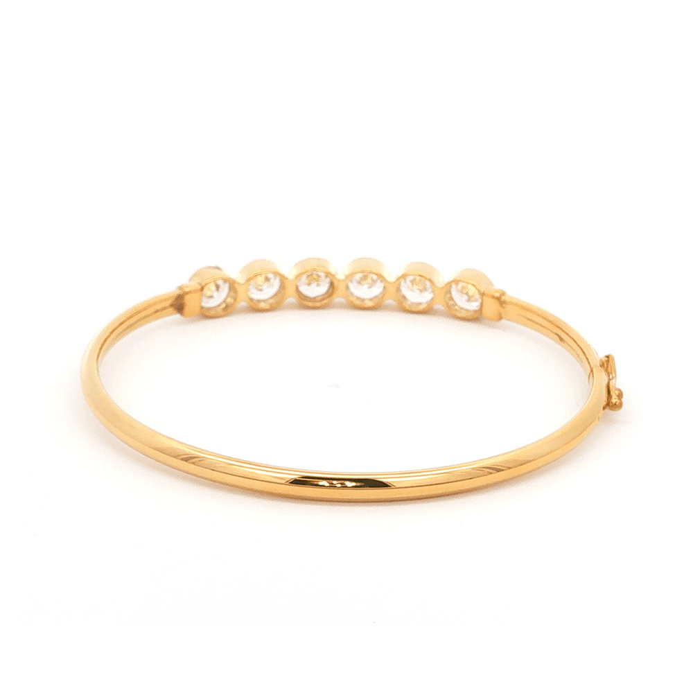 Bezel Cubic Zirconia Oval Bangle in 9kt Bonded Gold Silver Filled Bangles Bevilles 