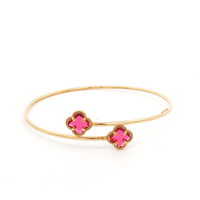 Red Clover Bangle in 9kt Bonded Gold Silver Filled Bangles Bevilles 