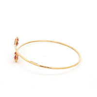 Red Clover Bangle in 9kt Bonded Gold Silver Filled Bangles Bevilles 
