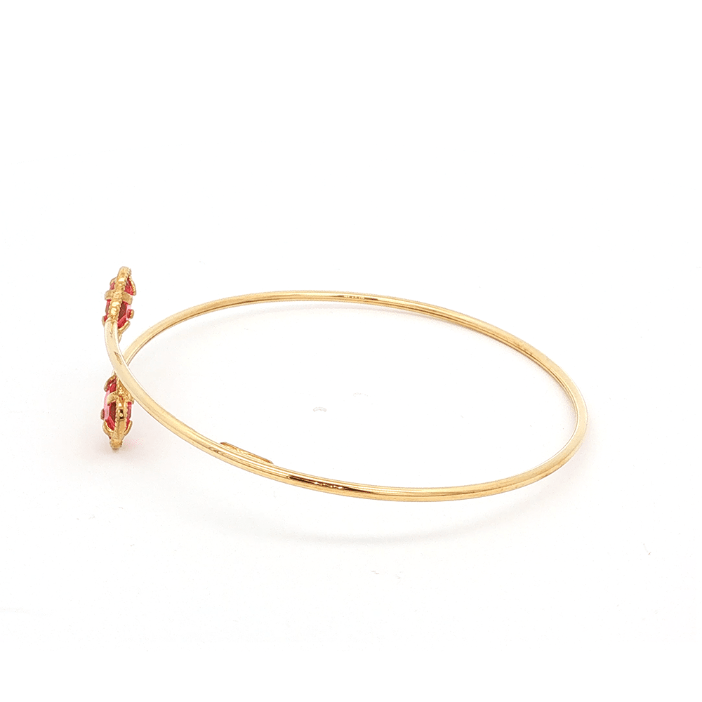 Red Clover Bangle in 9kt Bonded Gold Silver Filled Bangles Bevilles 