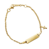 Children's Cross ID Bracelet in 9ct Yellow Gold Silver Infused Bevilles Jewellers 