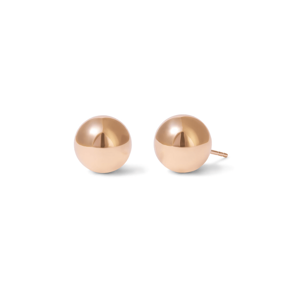 10mm Ball Stud Earrings in 9kt Rose Gold Earrings Bevilles 