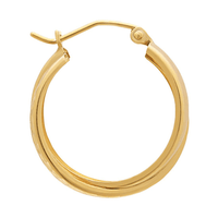 9kt Bonded Gold Silver Filled Double Hoop Earrings 3mm x 21mm Earrings Bevilles 