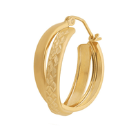 9kt Bonded Gold Silver Filled Double Hoop Earrings 3mm x 21mm Earrings Bevilles 