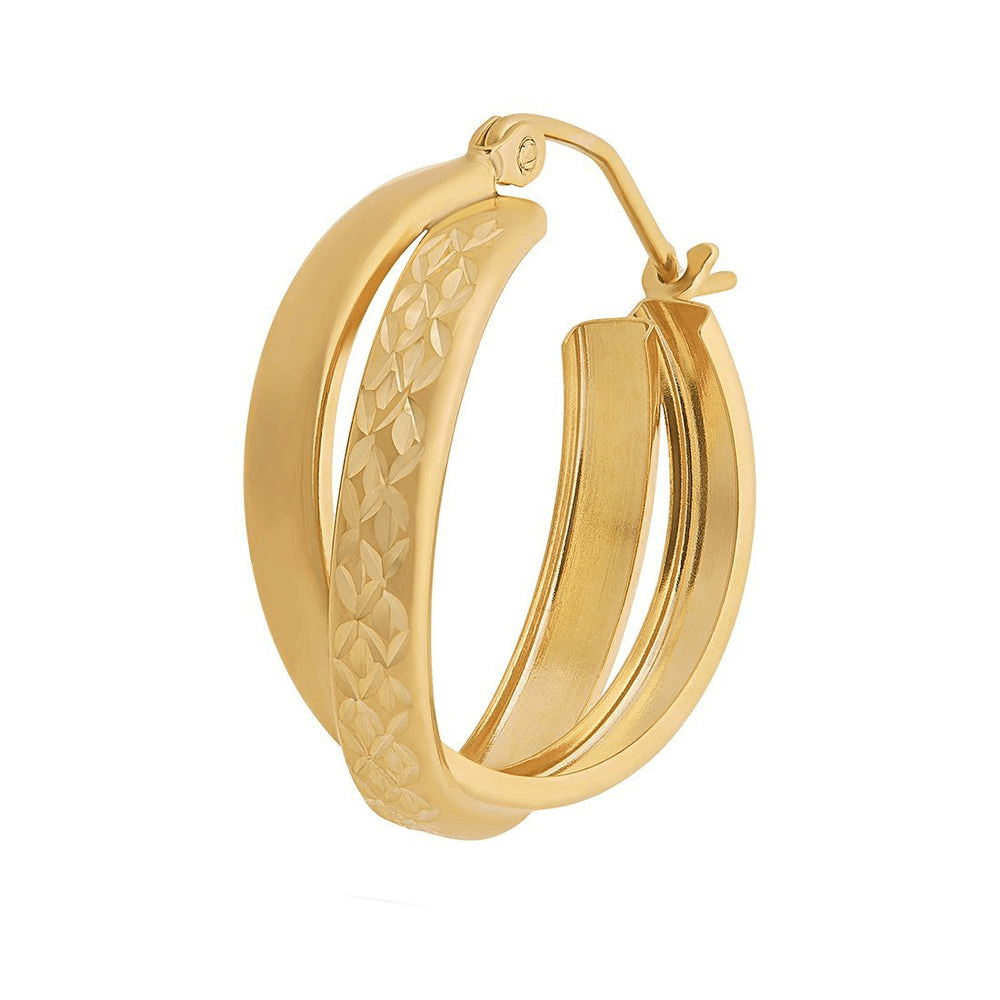 9kt Bonded Gold Silver Filled Double Hoop Earrings 3mm x 21mm Earrings Bevilles 