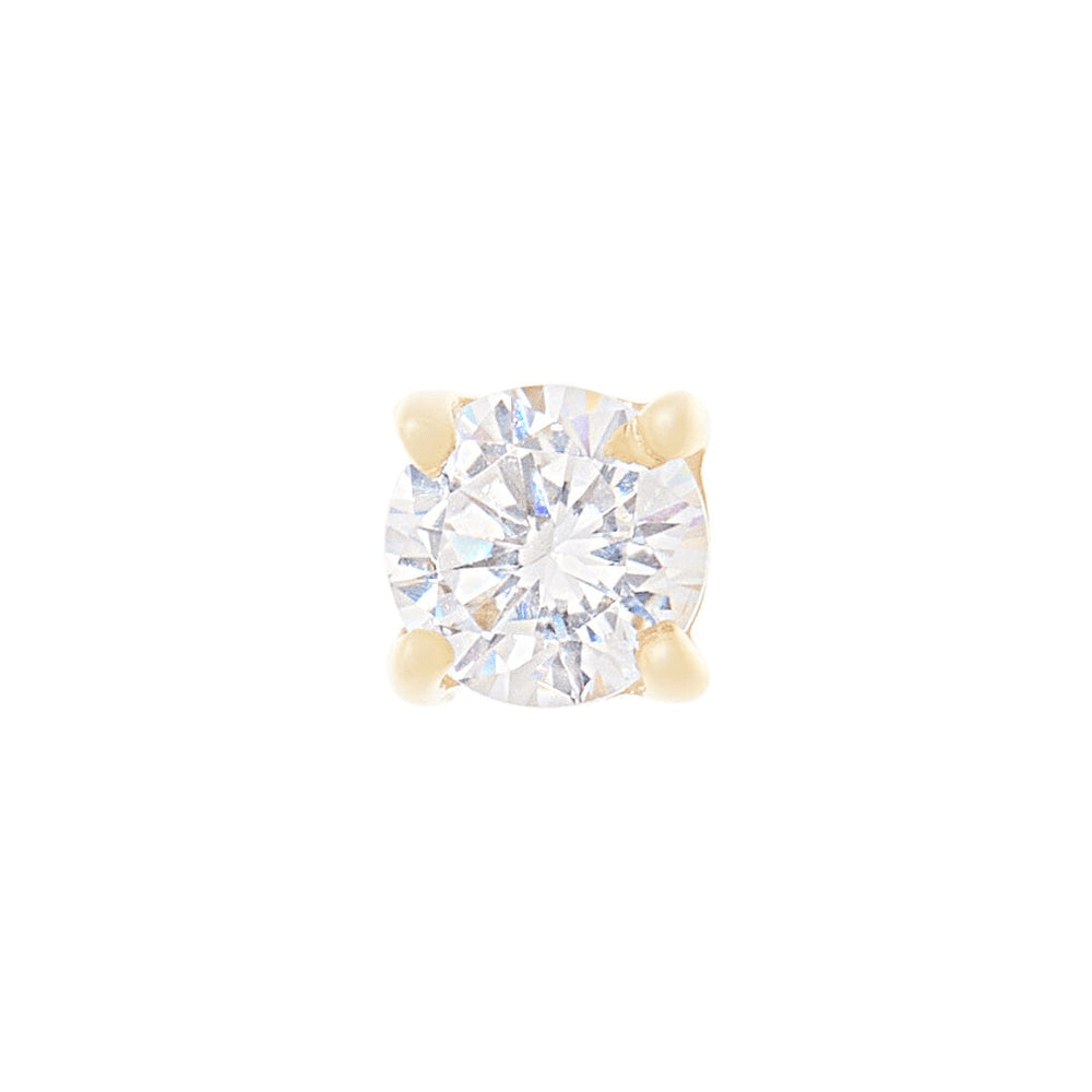 3mm Screw Back Cubic Zirconia Stud Earrings in 9kt Yellow Gold Earrings Bevilles 