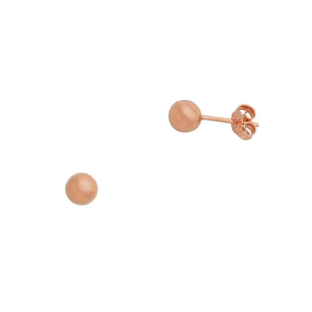 7mm Ball Stud Earrings in 9kt Rose Gold Earrings Bevilles 