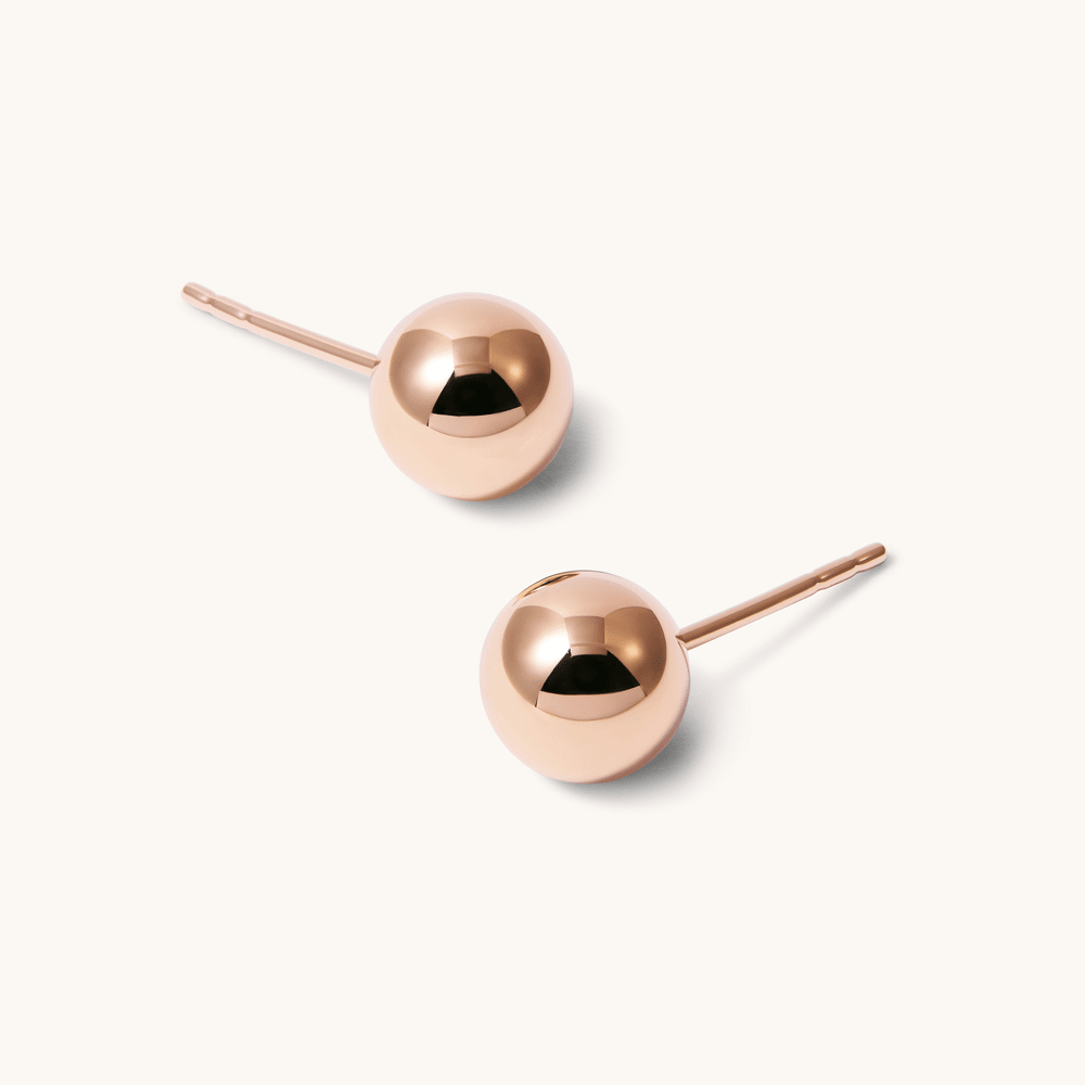 7mm Ball Stud Earrings in 9kt Rose Gold Earrings Bevilles 