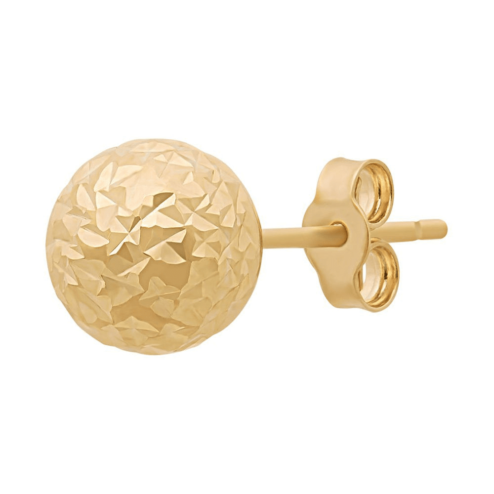 7mm Diamond Cut Ball Stud Earrings in 9kt Yellow Gold Earrings Bevilles 