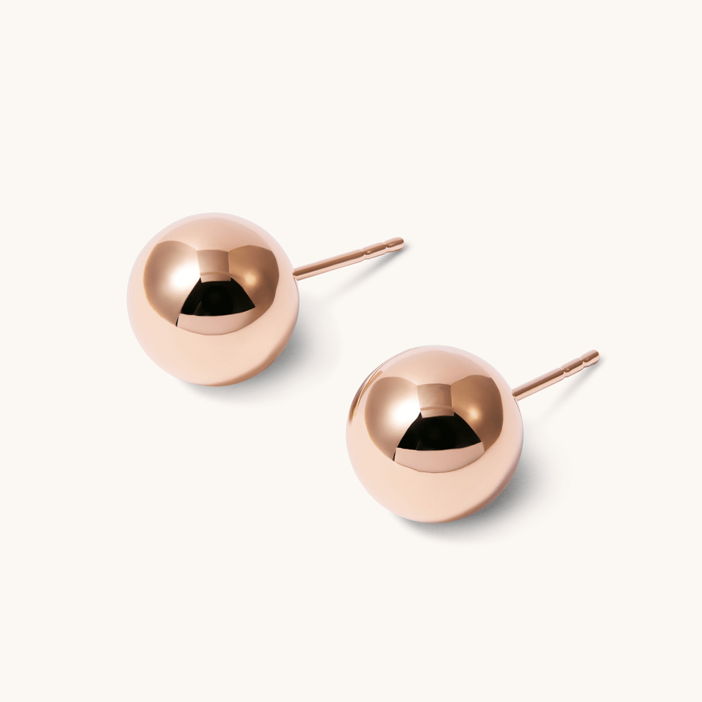 10mm Ball Stud Earrings in 9kt Yellow Gold Earrings Bevilles 
