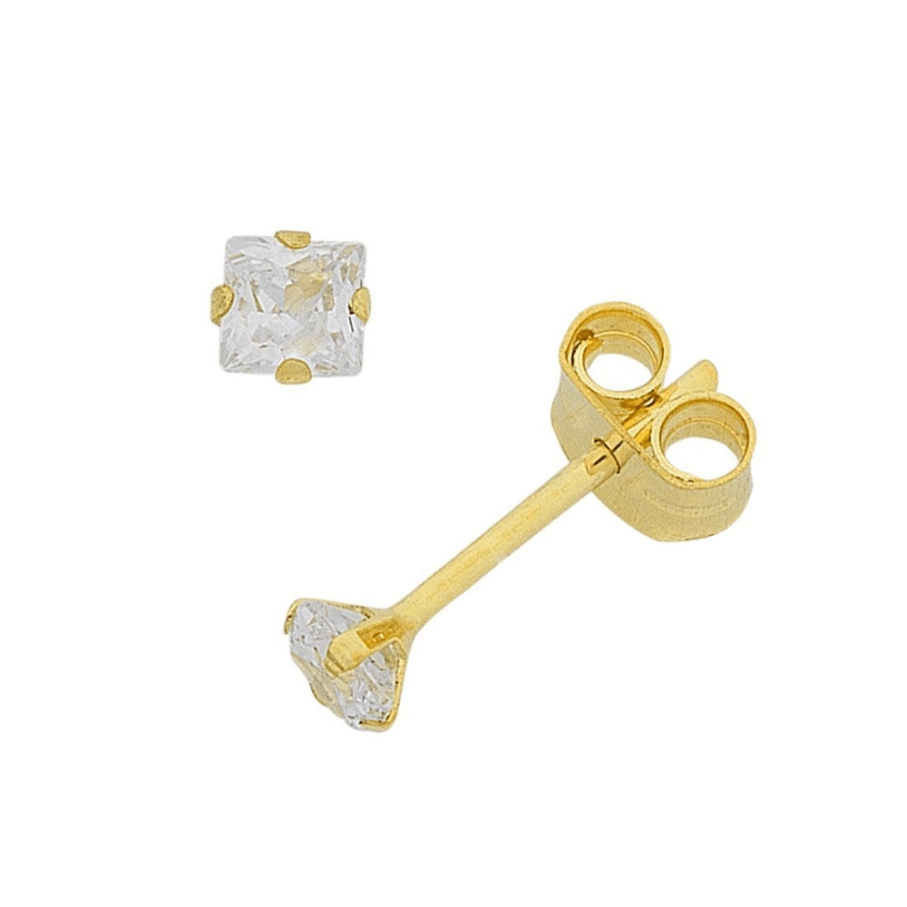 9kt Gold Cubic Zirconia 6mm Stud Earrings Earrings Bevilles 