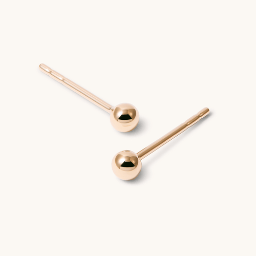 3mm Ball Stud Earrings in 9kt Yellow Gold Earrings Bevilles 