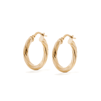 15mm Twist Hoop Earrings in 9kt Bonded Gold Silver Filled Earrings Bevilles 
