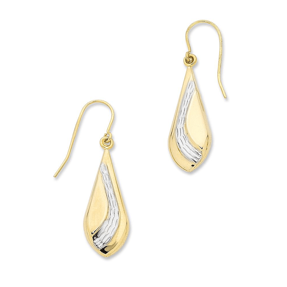 9kt Two Tone Bonded Drop Earrings Earrings Bevilles 