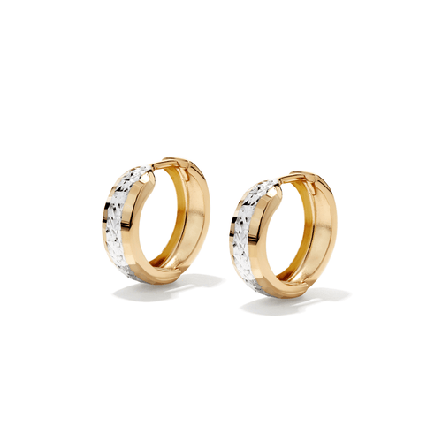 15mm Diamond Cut Huggies in 9kt Bonded and Gold Earrings Bevilles 