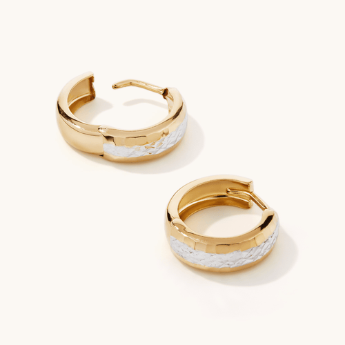 15mm Diamond Cut Huggies in 9kt Bonded and Gold Earrings Bevilles 