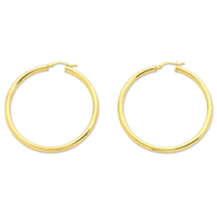 40mm Hoop Earrings in 9kt Bonded Gold Silver Filled Earrings Bevilles 