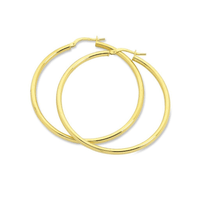40mm Hoop Earrings in 9kt Bonded Gold Silver Filled Earrings Bevilles 