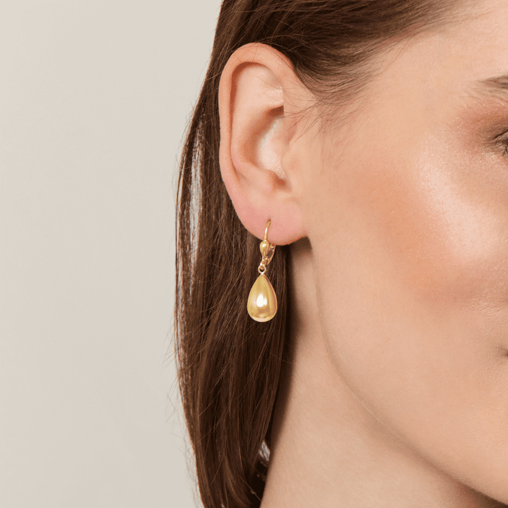 Tear Drop Hoop Earrings in 9kt Bonded Gold Silver Filled Earrings Bevilles 
