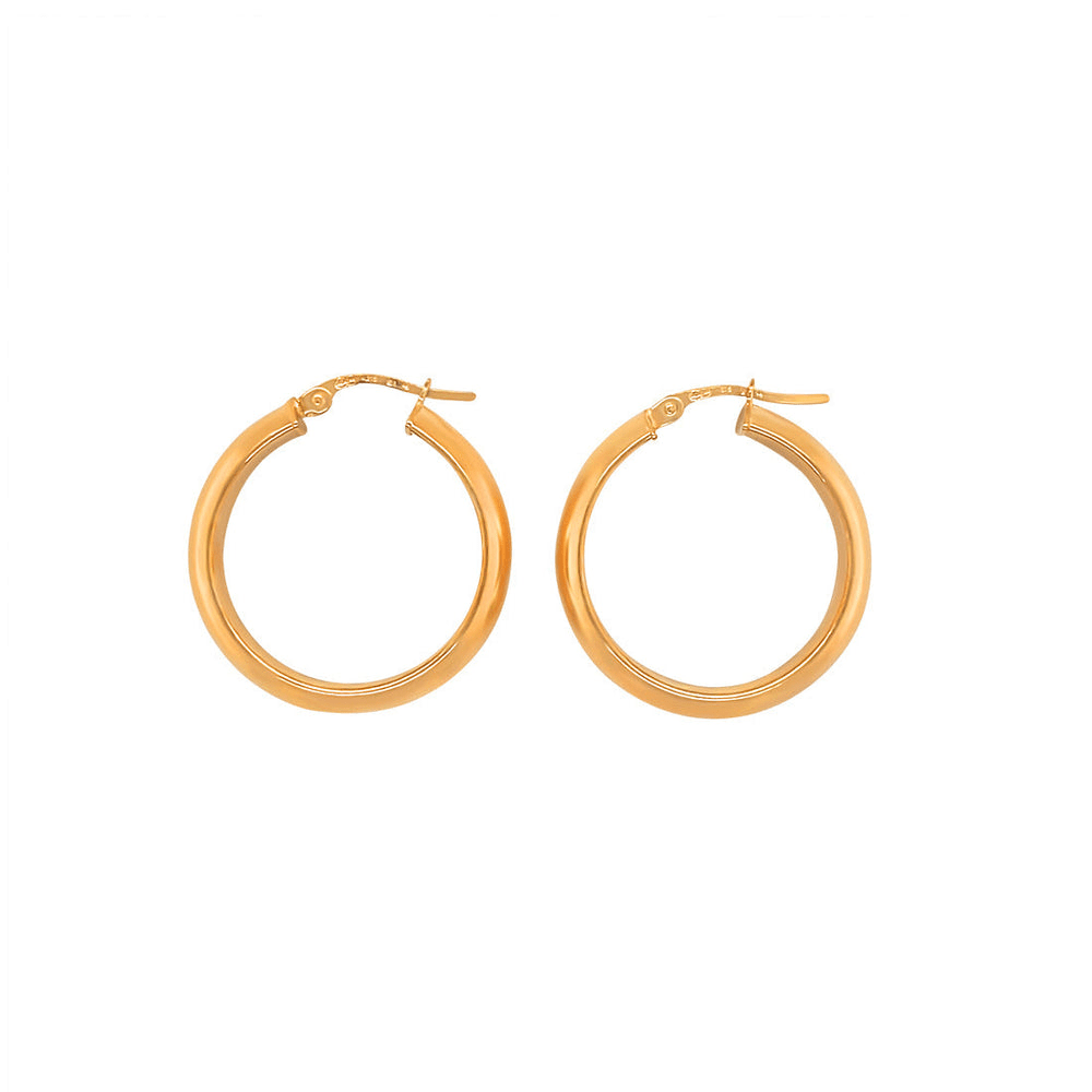 9kt Yellow Gold Thick Hoop Earrings Earrings Bevilles 