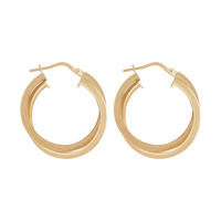 20mm Double Strand Hoop Earrings in 9kt Yellow Gold Earrings Bevilles 