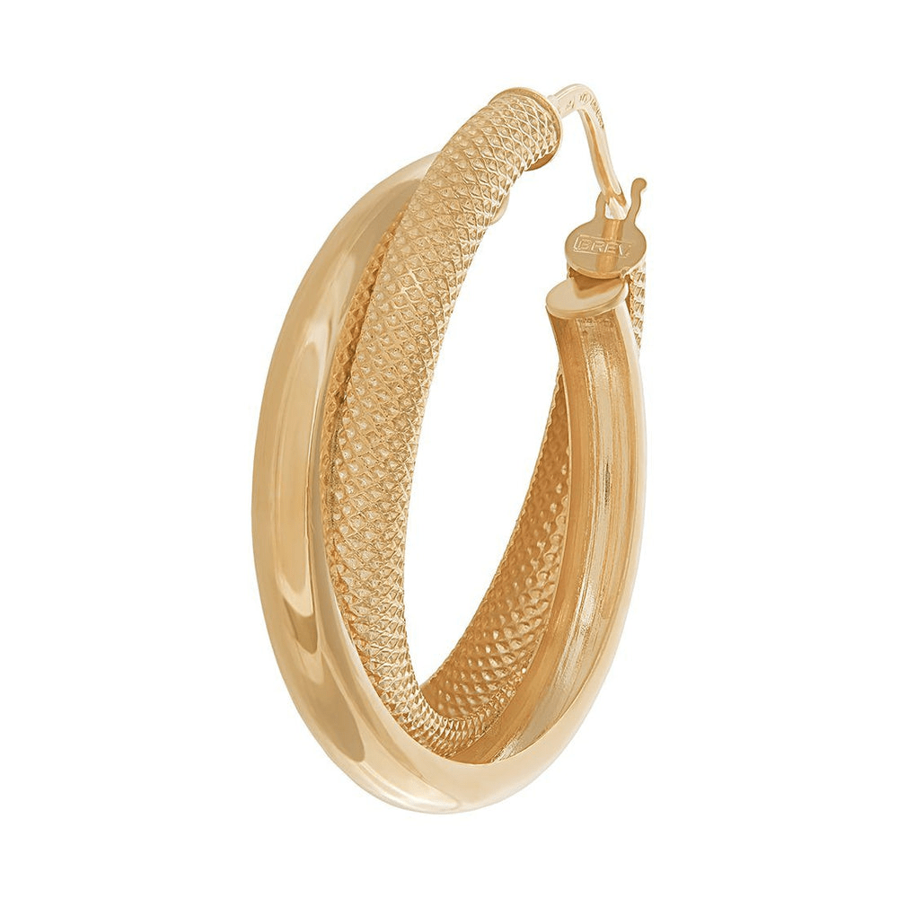 20mm Double Strand Hoop Earrings in 9kt Yellow Gold Earrings Bevilles 