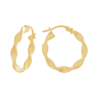 9kt Yellow Gold Round Twist Hoop Earrings Earrings Bevilles 