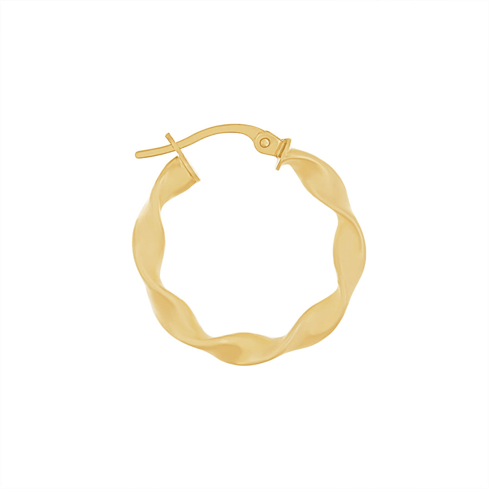 9kt Yellow Gold Round Twist Hoop Earrings Earrings Bevilles 