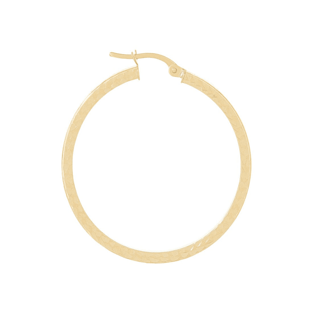 9kt Yellow Gold 15mm Diamond Cut Hoop Earrings Earrings Bevilles 