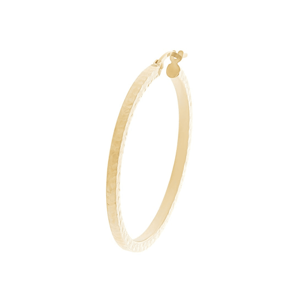 9kt Yellow Gold 15mm Diamond Cut Hoop Earrings Earrings Bevilles 