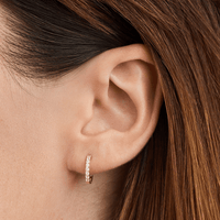 9mm Claw Set Cubic Zirconia Huggie Earrings in 9kt Yellow Gold Earrings Bevilles 