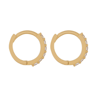 7mm Claw Set Cubic Zirconia Huggie Earrings in 9kt Yellow Gold Earrings Bevilles 