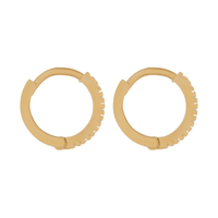 9mm Claw Set Cubic Zirconia Huggie Earrings in 9kt Yellow Gold Earrings Bevilles 