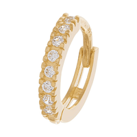 7mm Claw Set Cubic Zirconia Huggie Earrings in 9kt Yellow Gold Earrings Bevilles 
