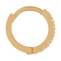 7mm Claw Set Cubic Zirconia Huggie Earrings in 9kt Yellow Gold Earrings Bevilles 