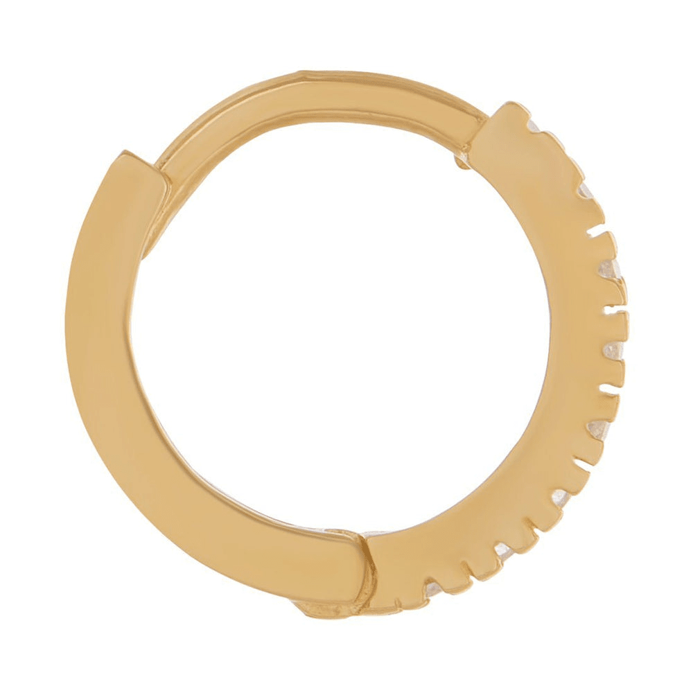 7mm Claw Set Cubic Zirconia Huggie Earrings in 9kt Yellow Gold Earrings Bevilles 
