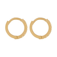 7mm Claw Set Cubic Zirconia Huggie Earrings in 9kt Yellow Gold Earrings Bevilles 