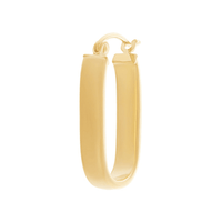 9kt Bonded Gold Silver Filled Oblong Hoop Earrings Earrings Bevilles 