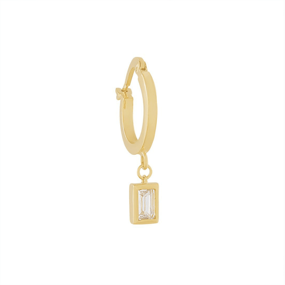 9kt Bonded Bonded Gold Silver Filled Hoop Earrings with Cubic Zirconia Drop Earrings Bevilles 