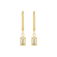 9kt Bonded Bonded Gold Silver Filled Hoop Earrings with Cubic Zirconia Drop Earrings Bevilles 