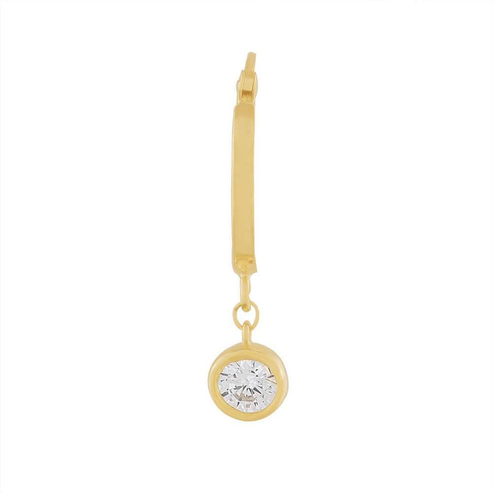 9kt Bonded Bonded Gold Silver Filled Hoop Earrings with Cubic Zirconia Drop Earrings Bevilles 